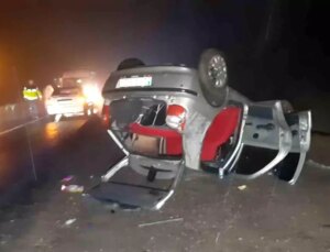 Bolu’da Kontrolden Çıkan Otomobil Takla Attı: 4 Yaralı
