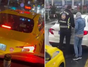 Ambulansa yol vermeyen taksi şoförüne şaka gibi ceza