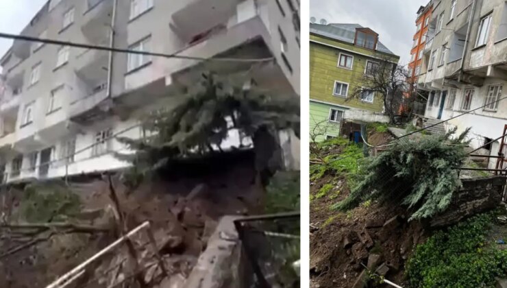 Beyoğlu’nda istinat duvarı çöktü, iki bina boşaltıldı
