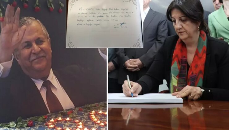 Celal Talabani’nin kabrini ziyaret eden DEM Parti İmralı heyetinden hatıra defterine Türkçe mesaj